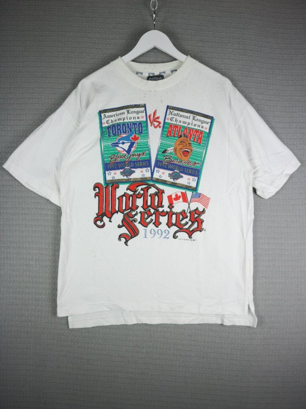MLB Softwear Atlanta Braves VS Toronto Blue Jays World Series T-Shirt 1992 L